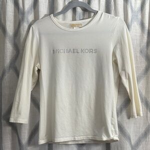 Michael Kors Ivory 3/4 sleeve top